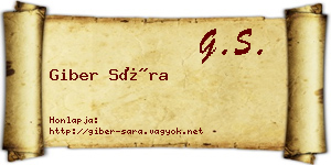 Giber Sára névjegykártya