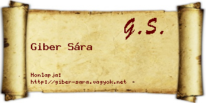 Giber Sára névjegykártya